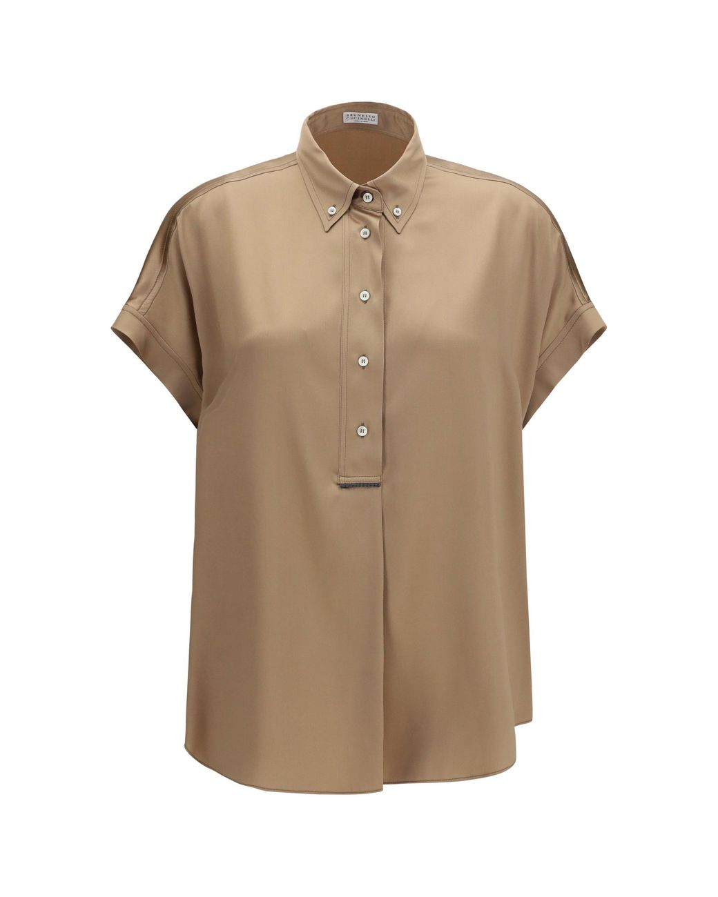 Brunello Cucinelli Brown Silk Shirt