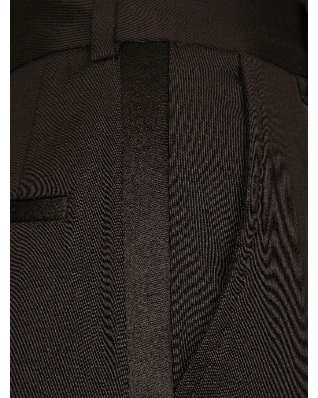 Dolce & Gabbana Black Tuxedo Virgin Wool And Silk Trousers