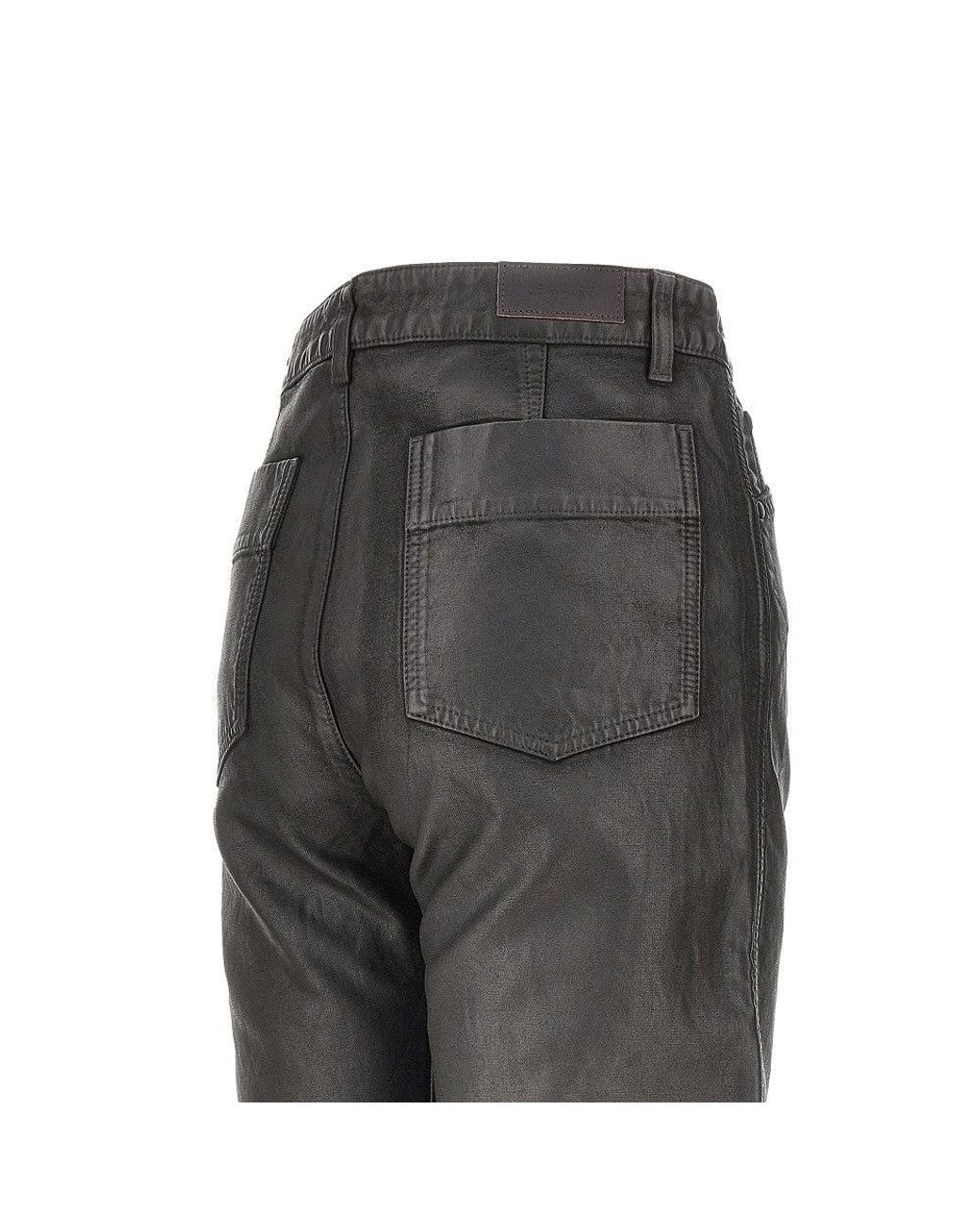 Lemaire Gray Coated Denim Twisted Pants