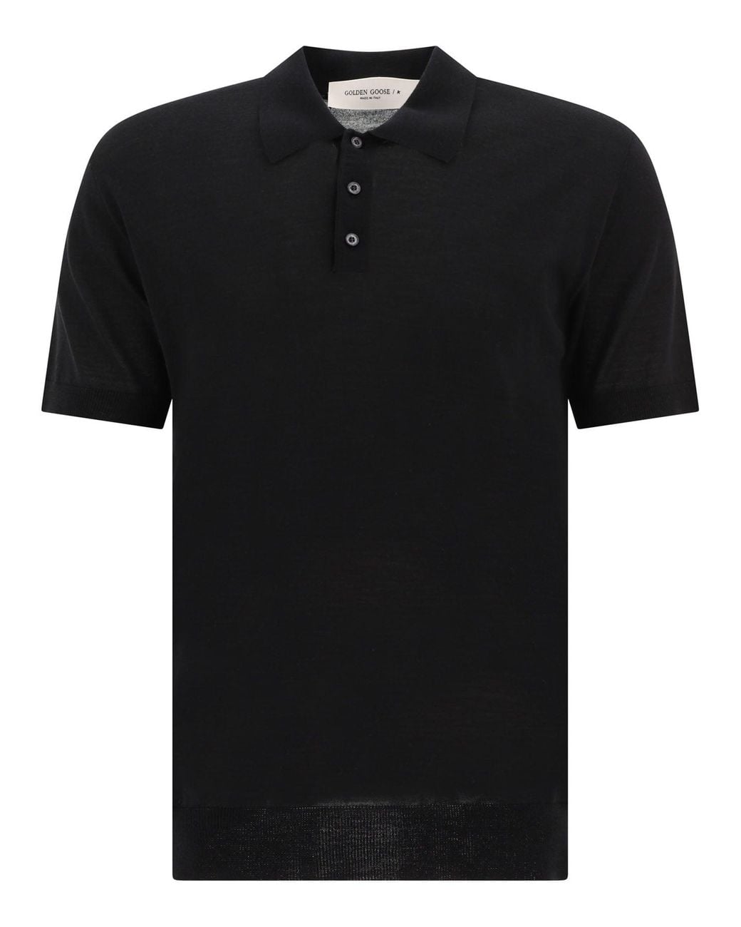 Golden Goose Deluxe Brand Black Merino Wool Polo Shirt for men