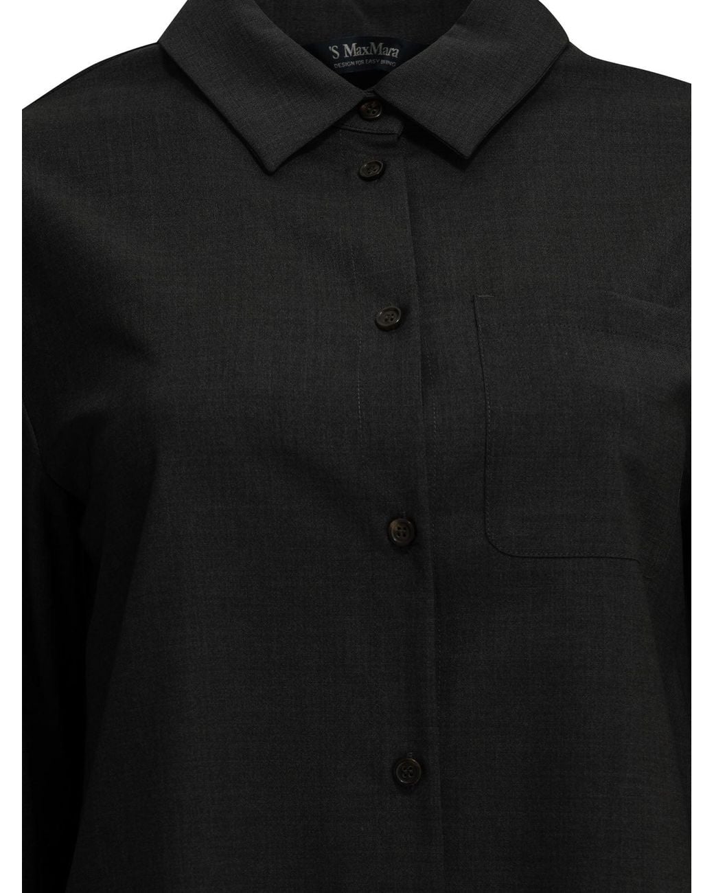 Max Mara Black Casual Shirt Made Of Virgin Wool