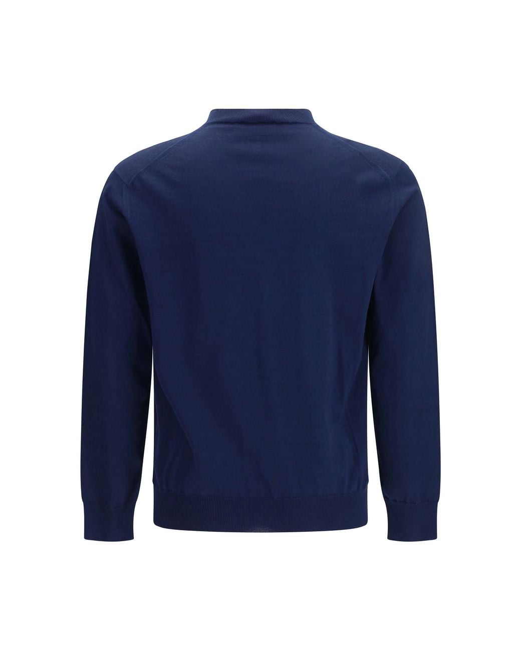 Prada Blue Cotton V-Neck Sweater for men
