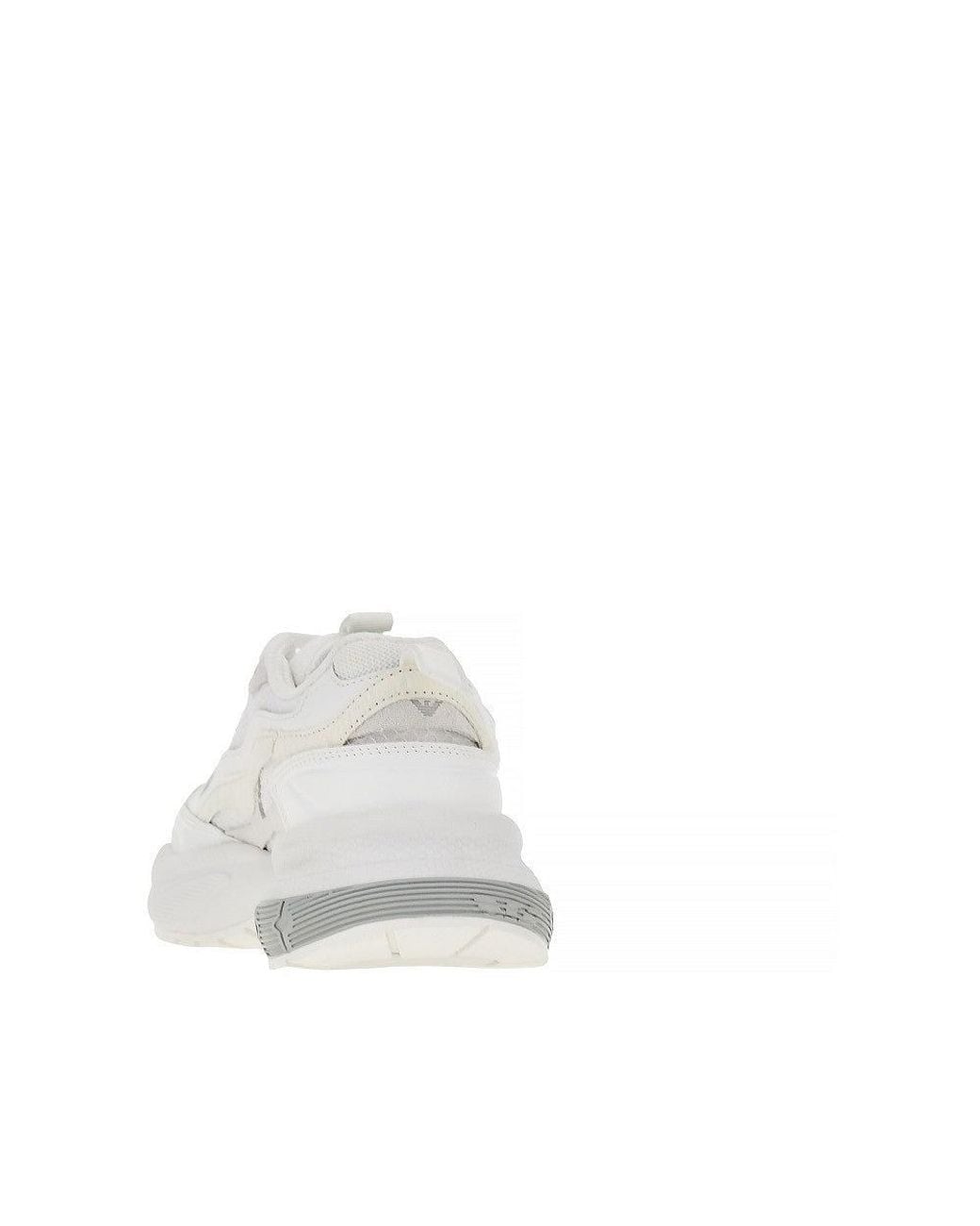 Emporio Armani White Mesh Sneakers With Leather Details
