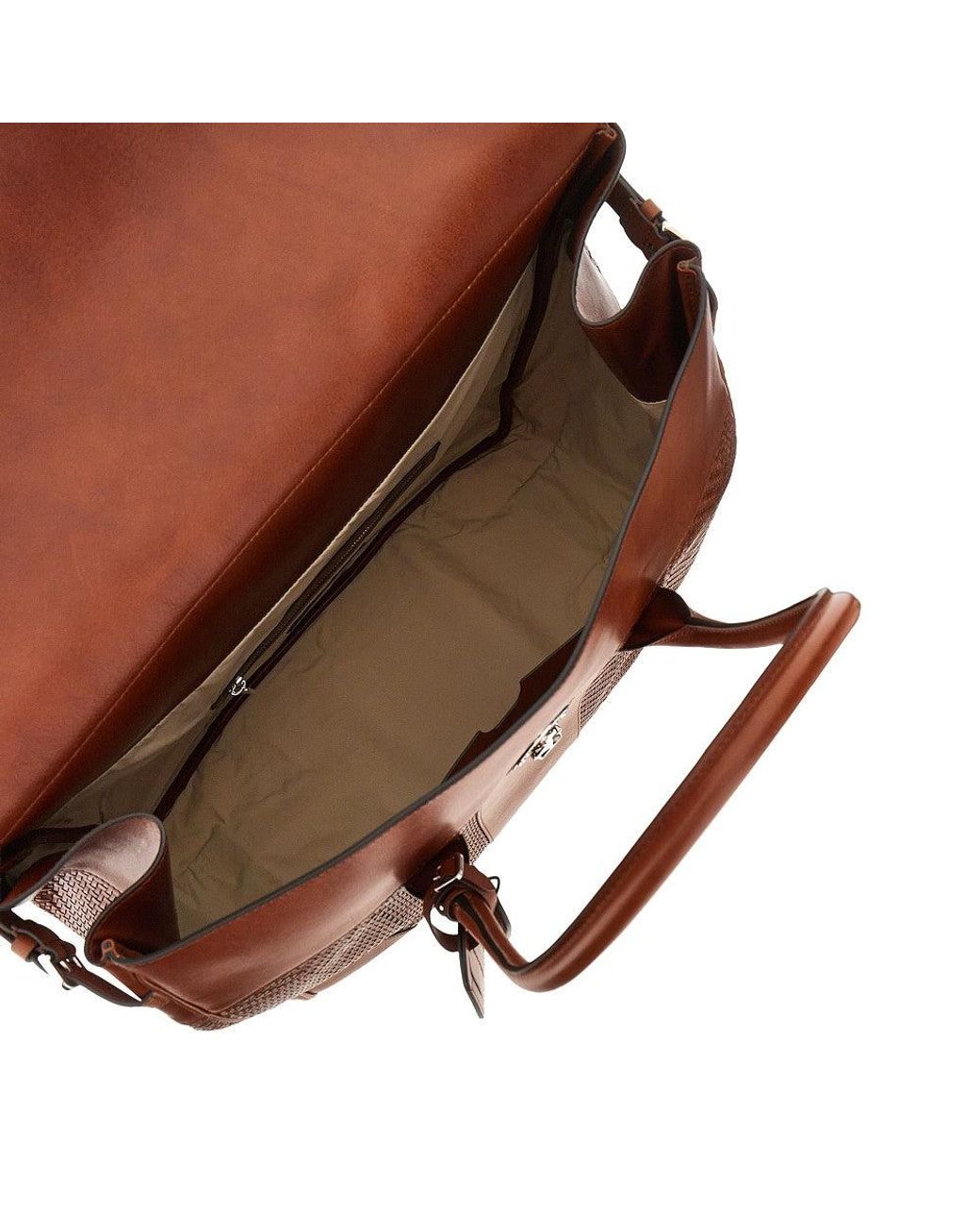 Brunello Cucinelli Brown 'Boston' Leather Travel Bag for men