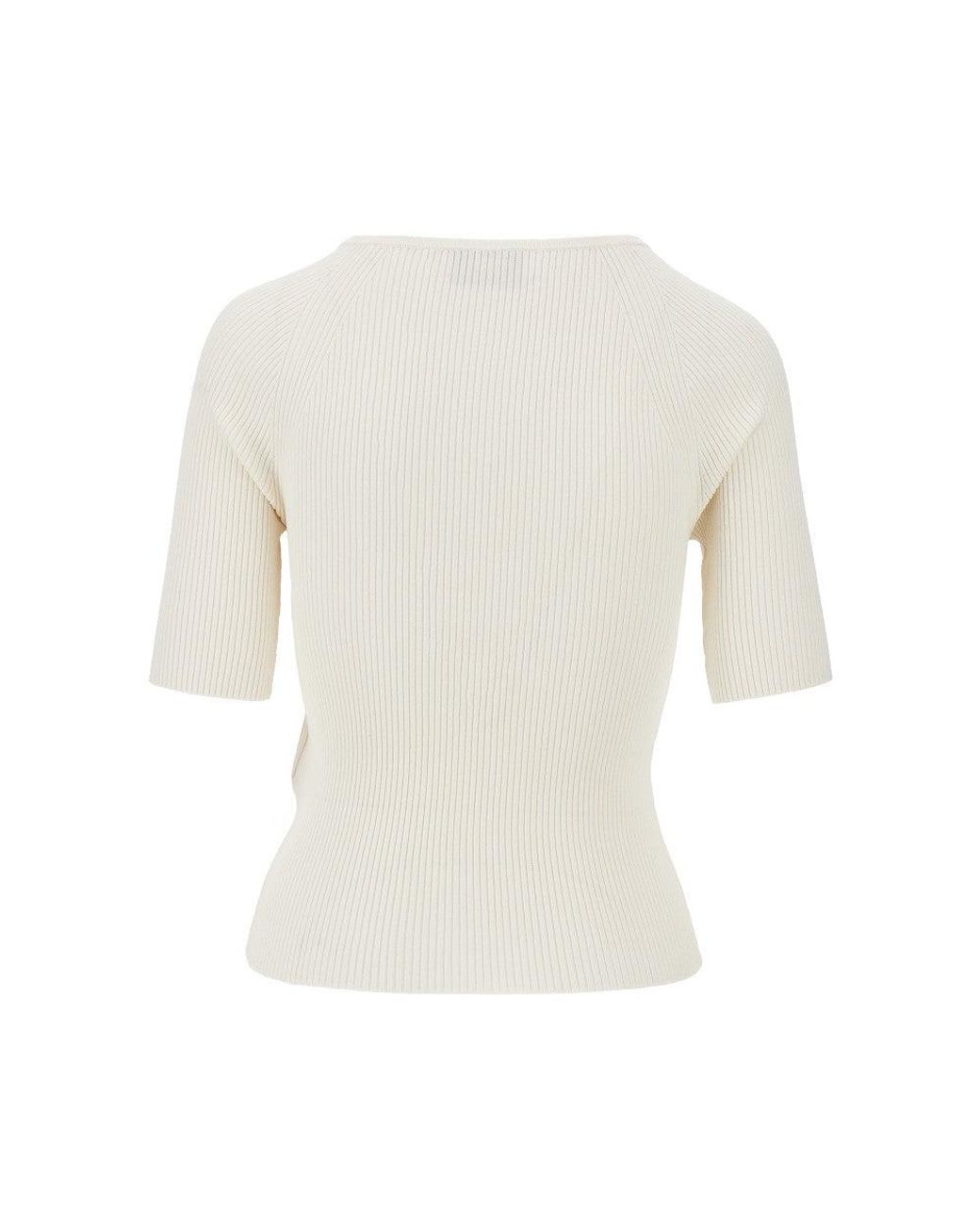 Weekend by Maxmara White Viscose-Blend Knitted Top