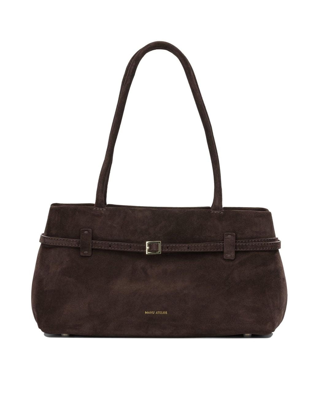 MANU Atelier Brown "Le Cambon East West" Medium Shoulder Bag