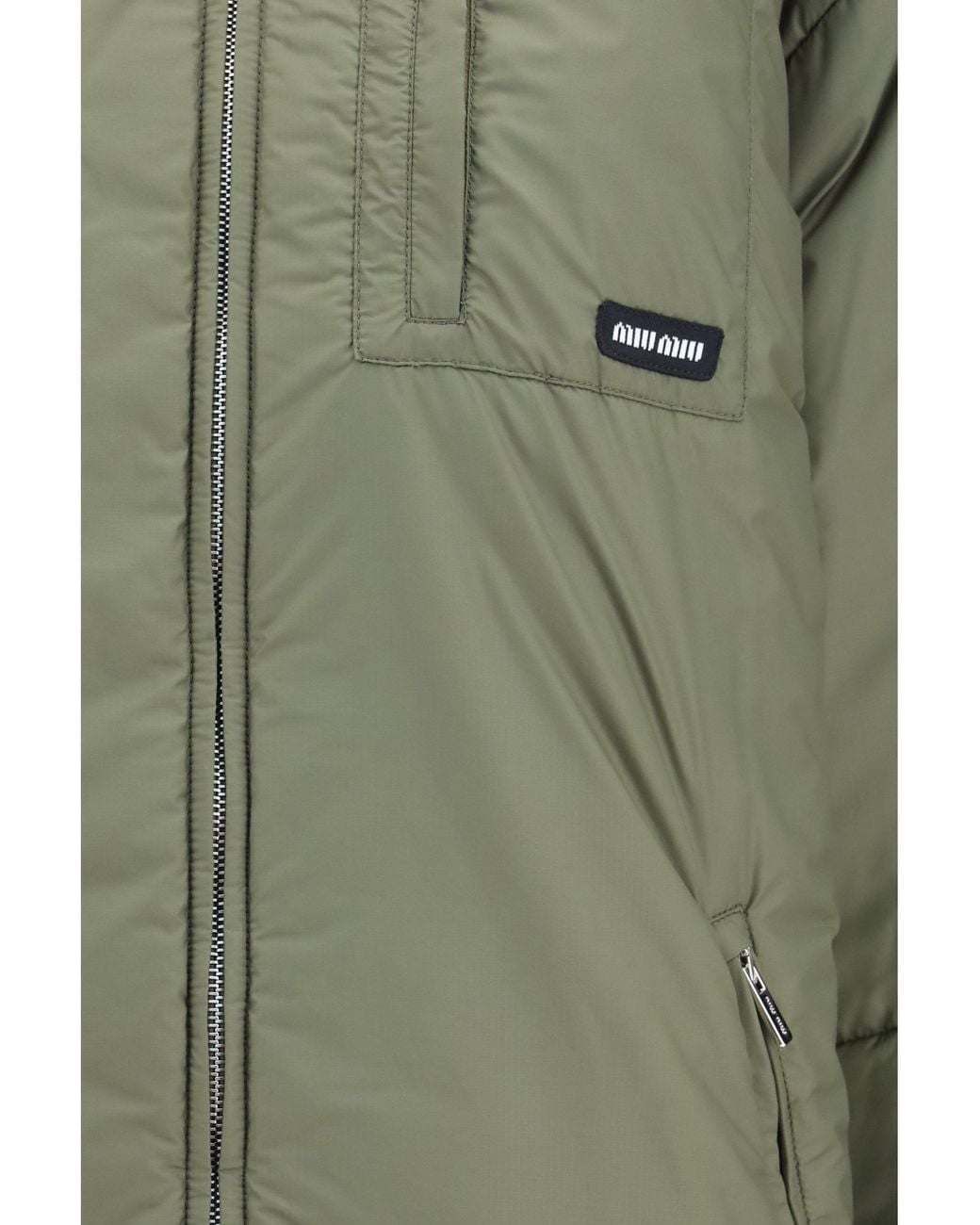 Miu Miu Green Padded Jacket With Zip