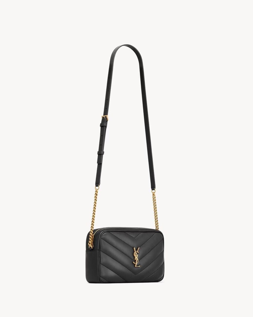 Saint Laurent White Loulou Small Matelassé Crossbody Bag
