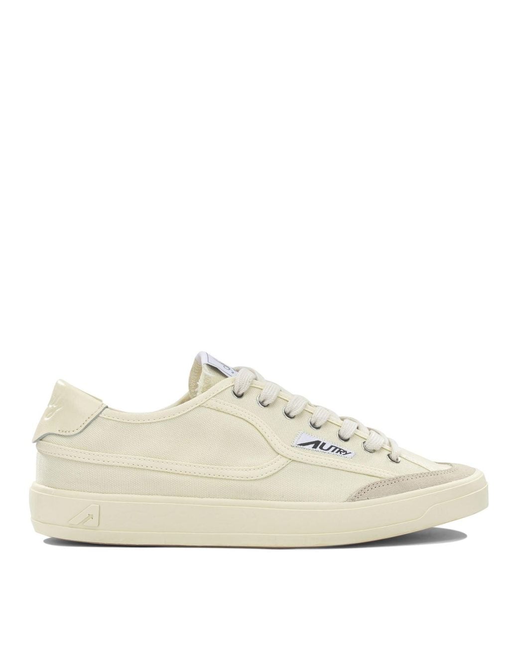 Autry White Windscape Low Canvas Suede Cow Leather Rubber Sneakers