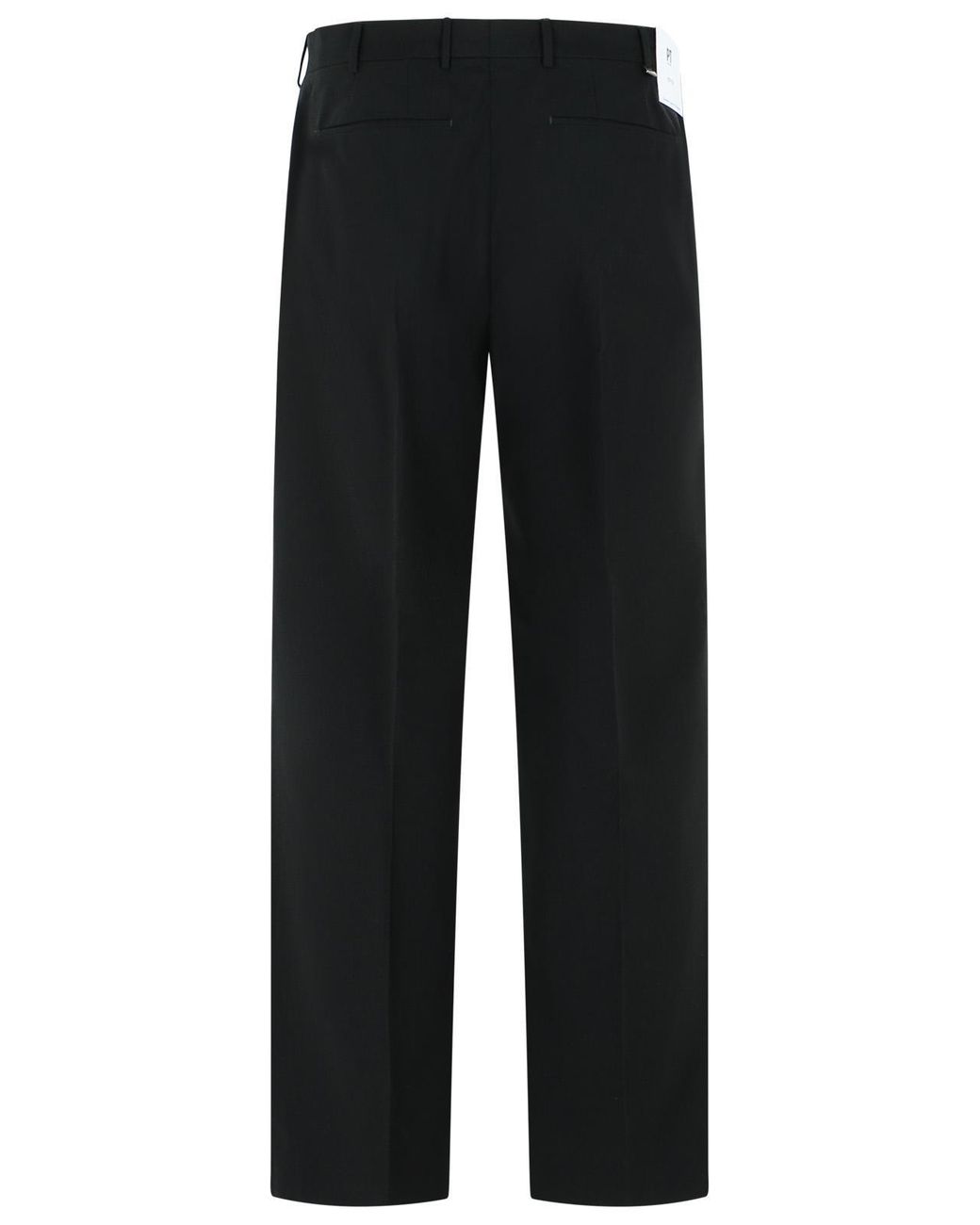 PT01 Black Quindici Virgin Wool Cotton Pants for men