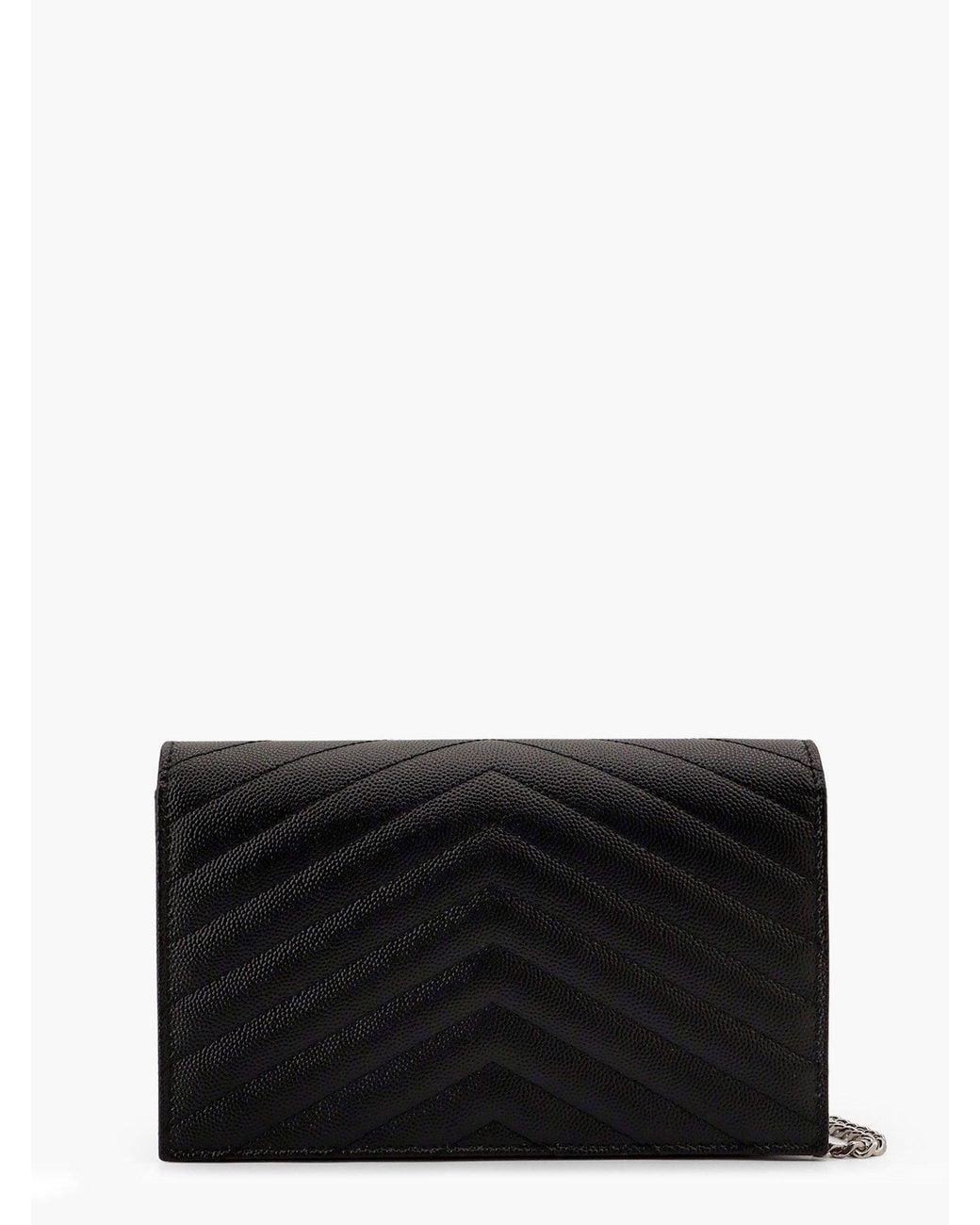 Saint Laurent Black Cassandre Pochette Grain-De-Poudre Leather Crossbody Bag