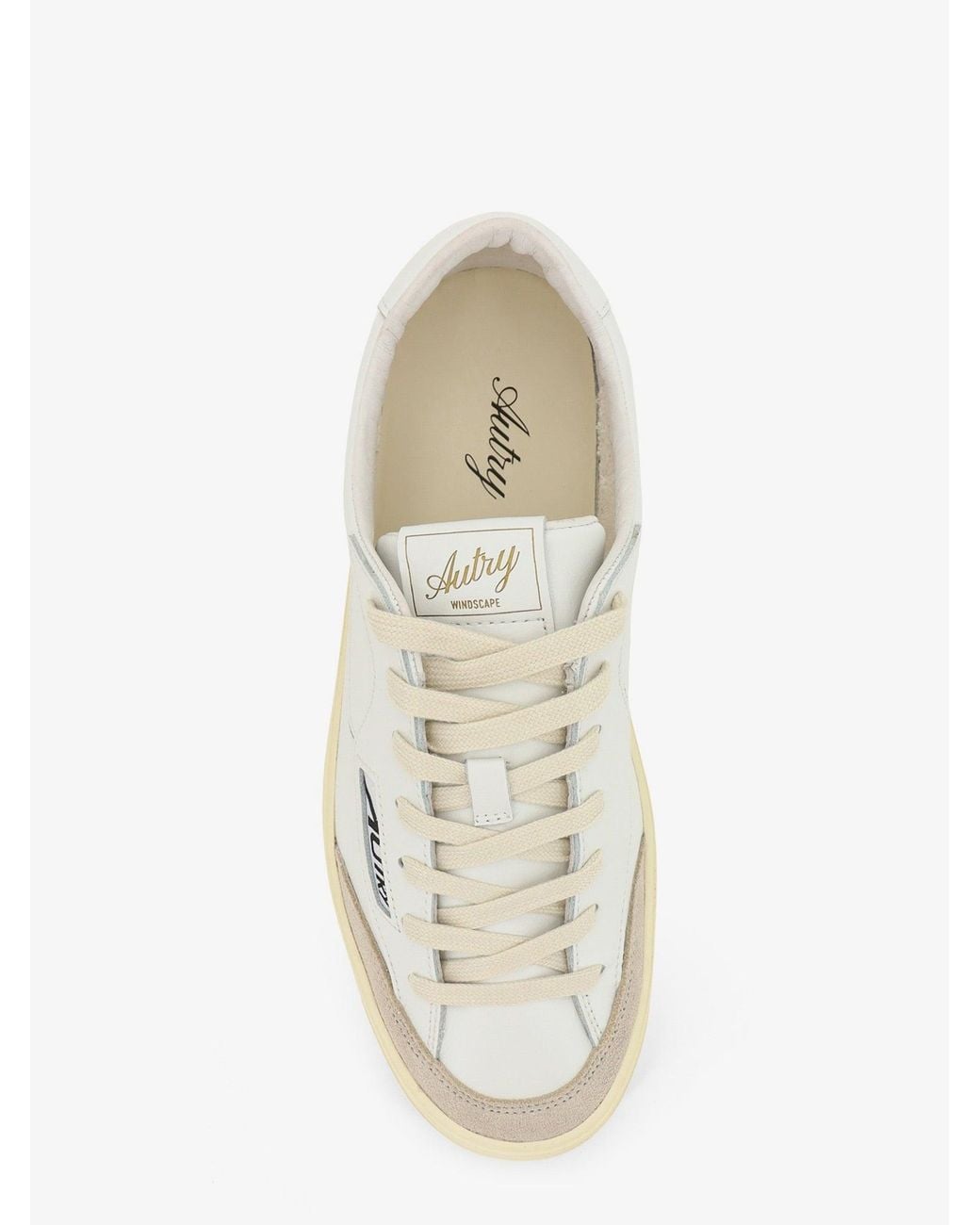 Autry White Windscape Leather Sneakers With Suede Insert for men
