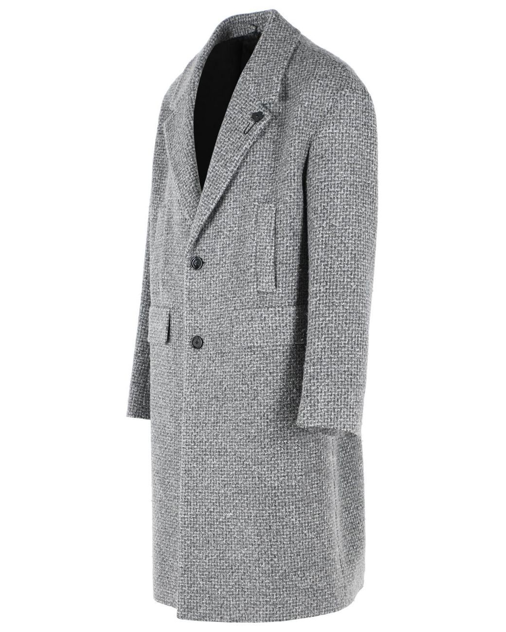 Lardini Gray Virgin Wool Blend Coat for men