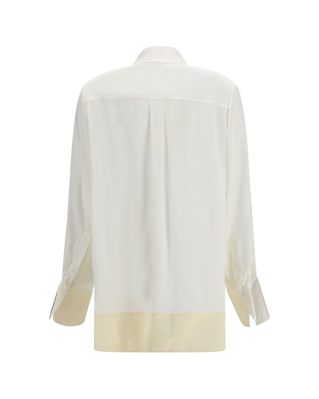 Totême White Tuxedo Shirt Soft Satin Viscose