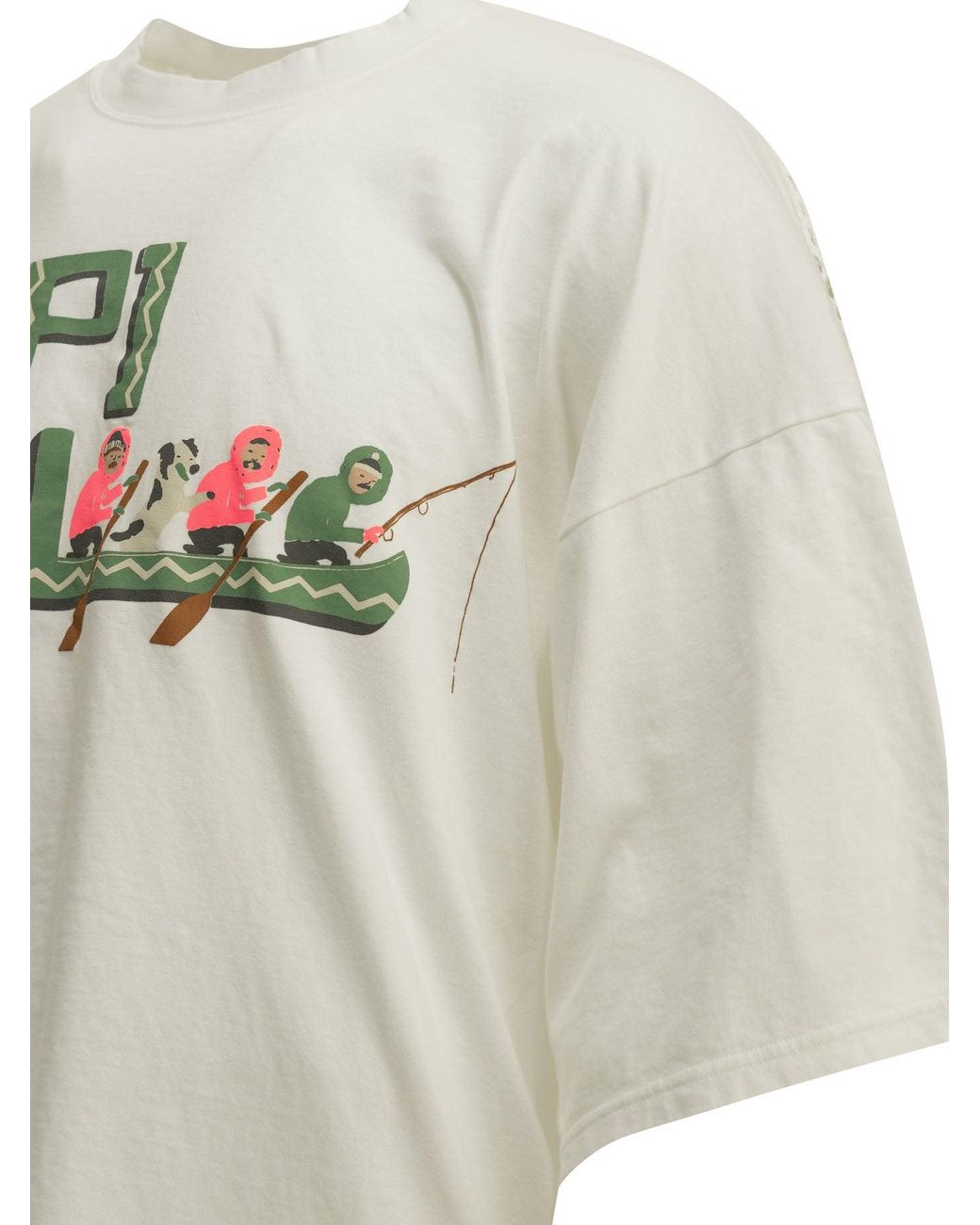 Kapital White Katabira Canoe Crew-Neck T-Shirt for men