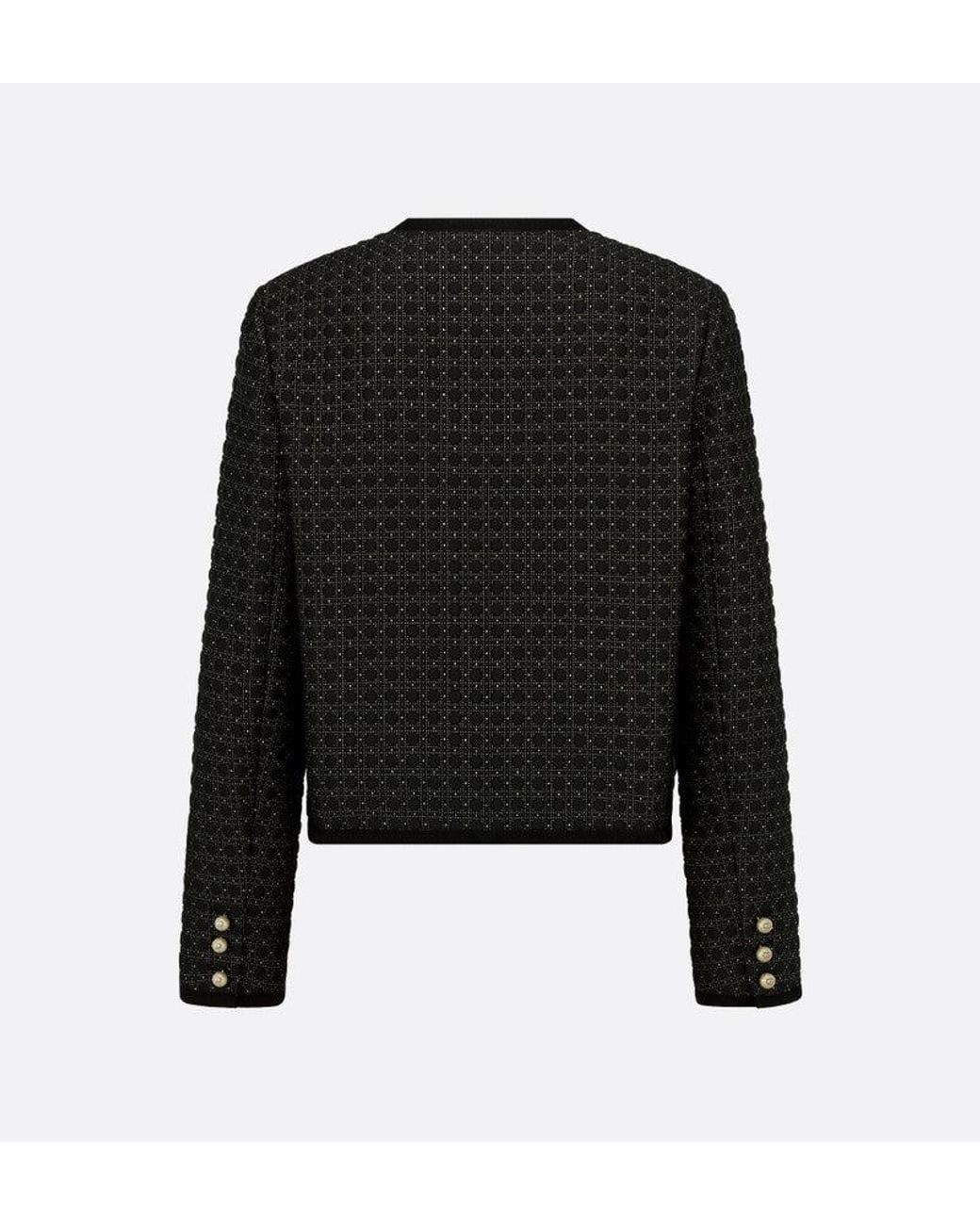 Dior Black Microcannage Cropped Jacket