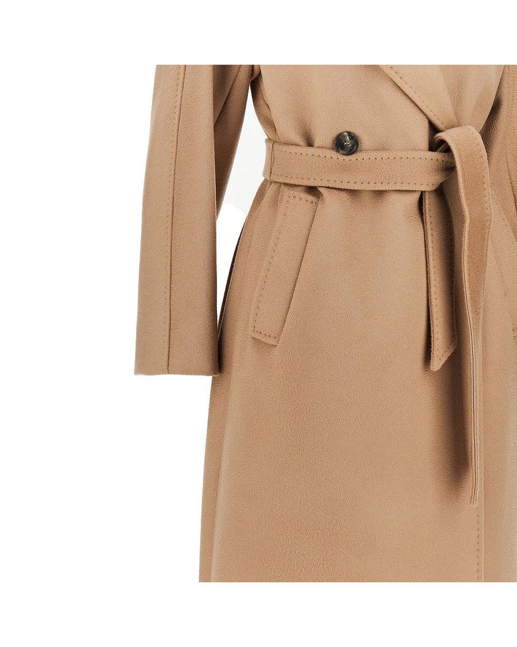 Weekend by Maxmara Blue Wool-Blend Robe Coat With Belt