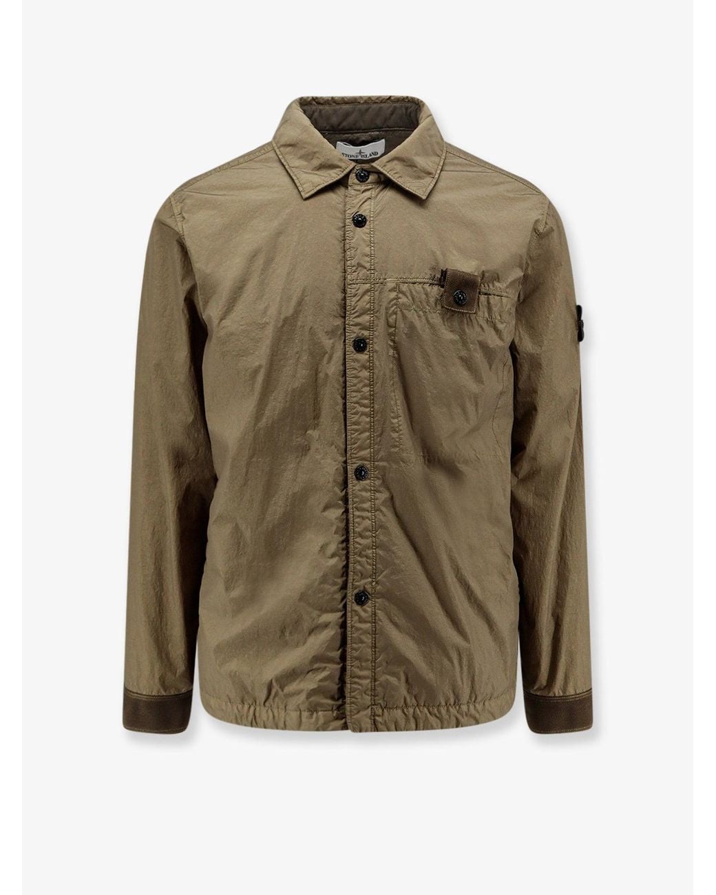 Stone Island Green Crinkle Reps Ny Recycled Nylon Jacket for men
