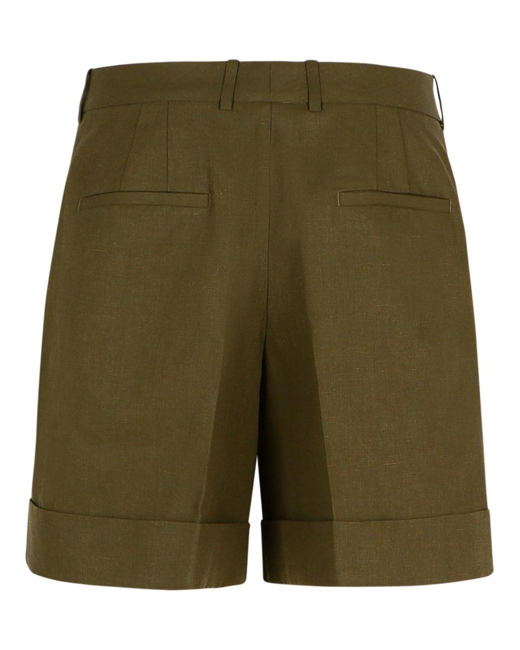 Jil Sander Green Linen Shorts