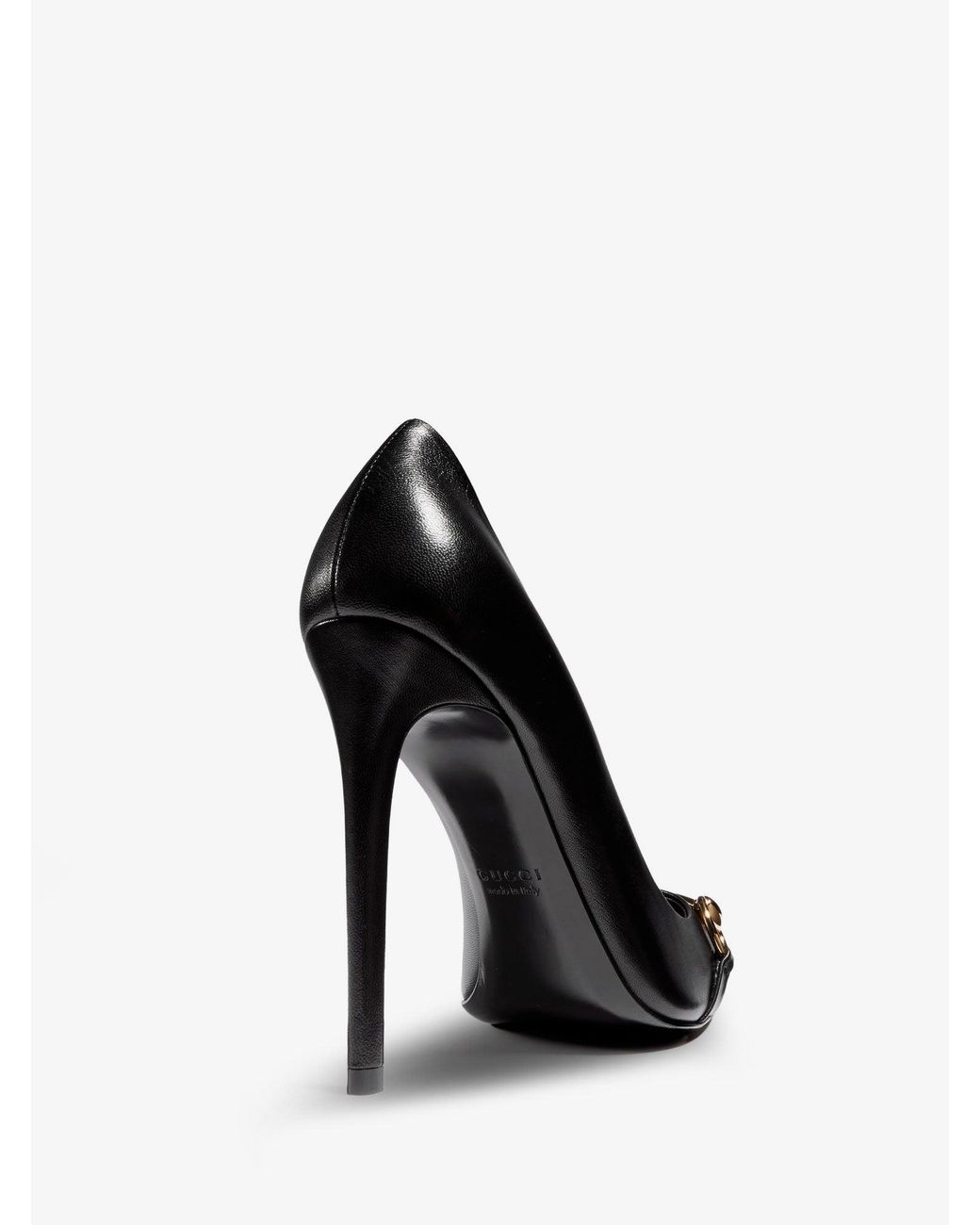Gucci Black Donna Leather Pumps With Horsebit Detail