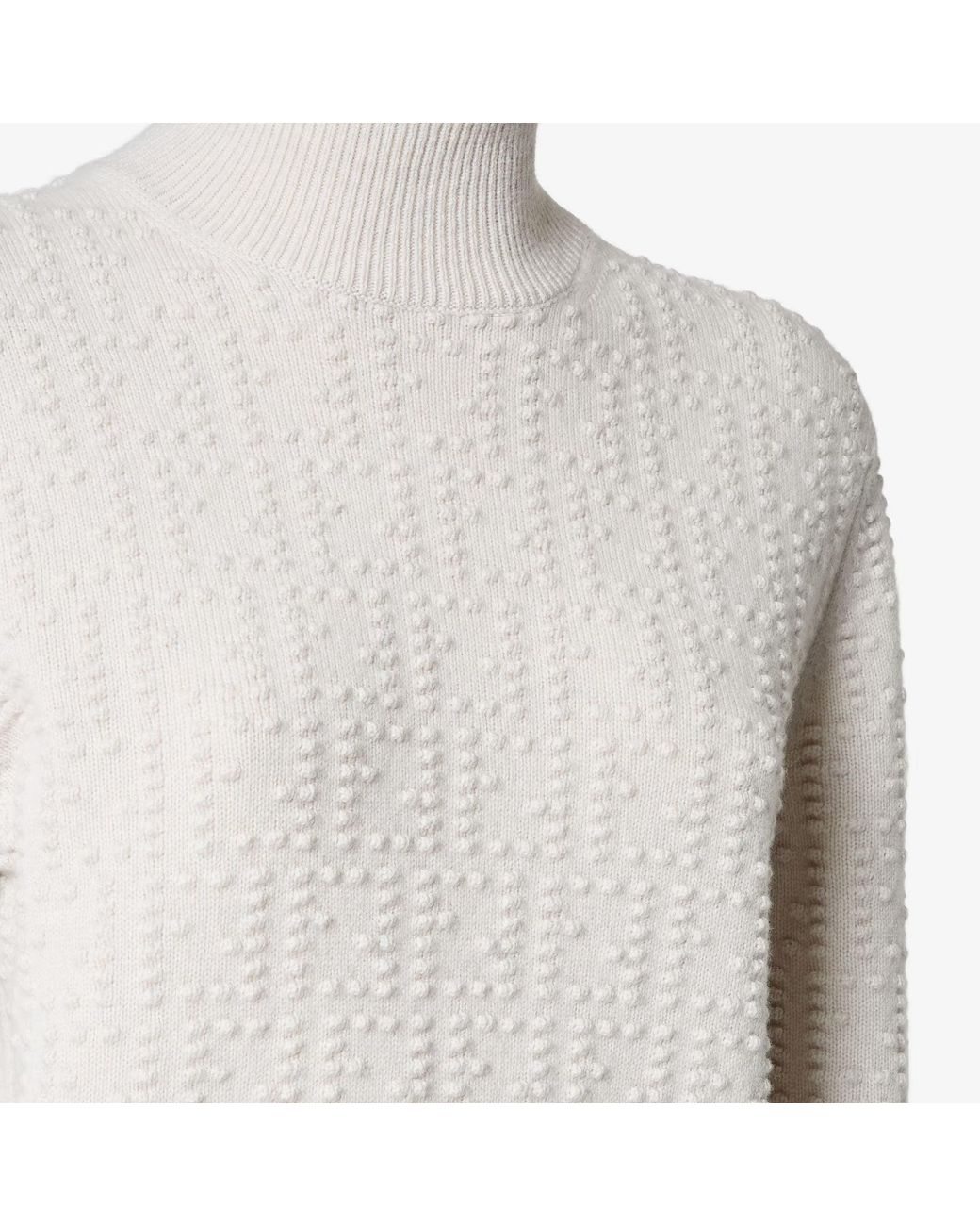 Fendi White Wool And Cashmere Turtleneck Knitwear