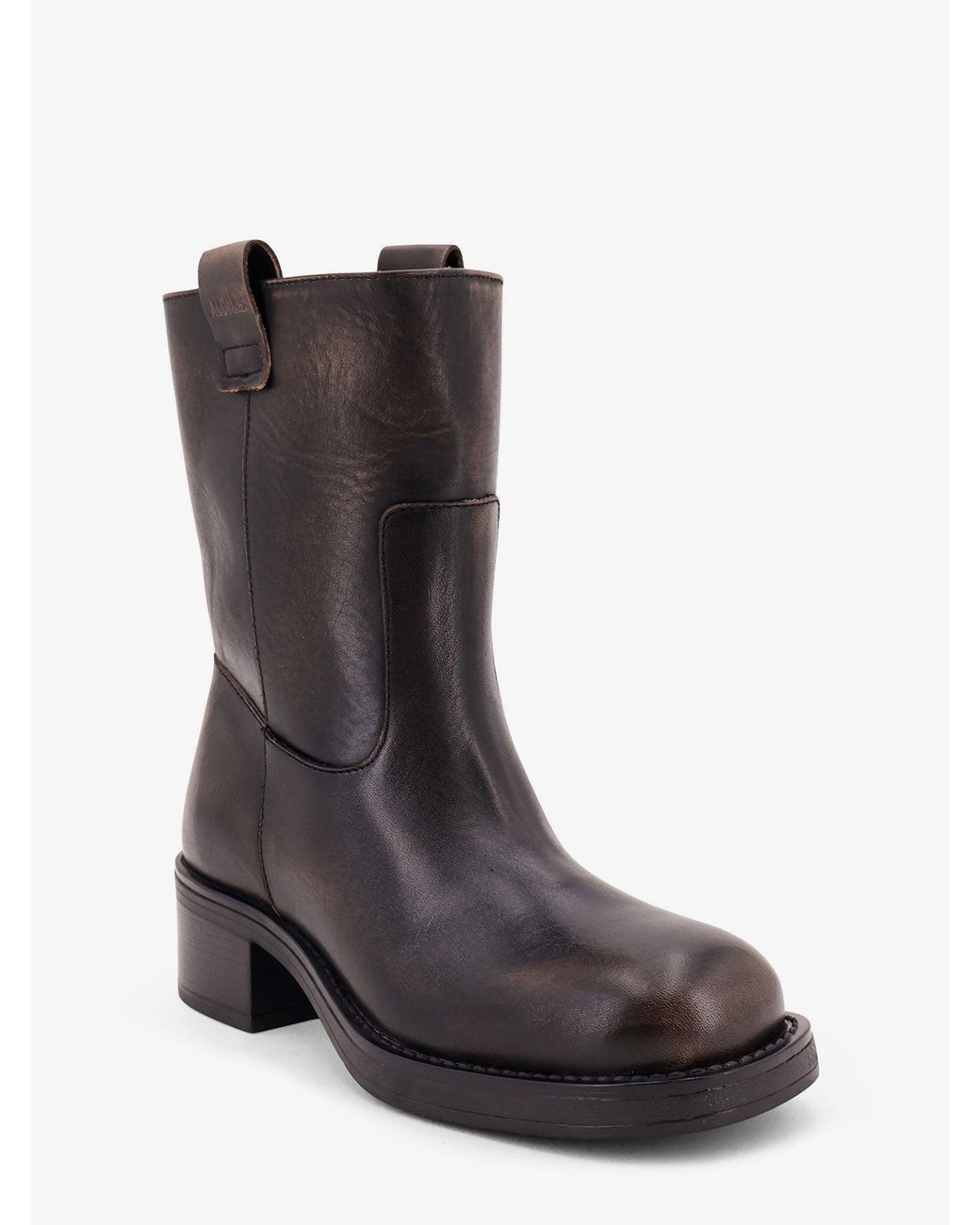 Alohas Black Rajan Leather Ankle Boots