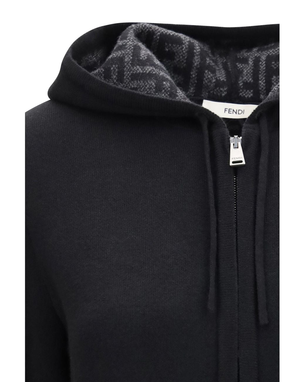 Fendi Black Ff Zucca Cashmere Sweater Nero/Grigio Melange
