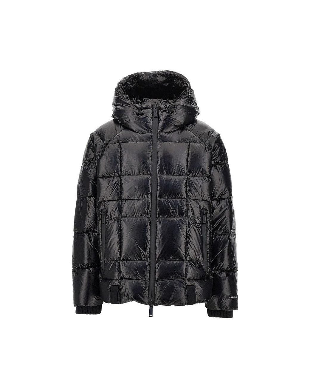 DSquared² Black Quilted And Padded Nylon Downjacket for men