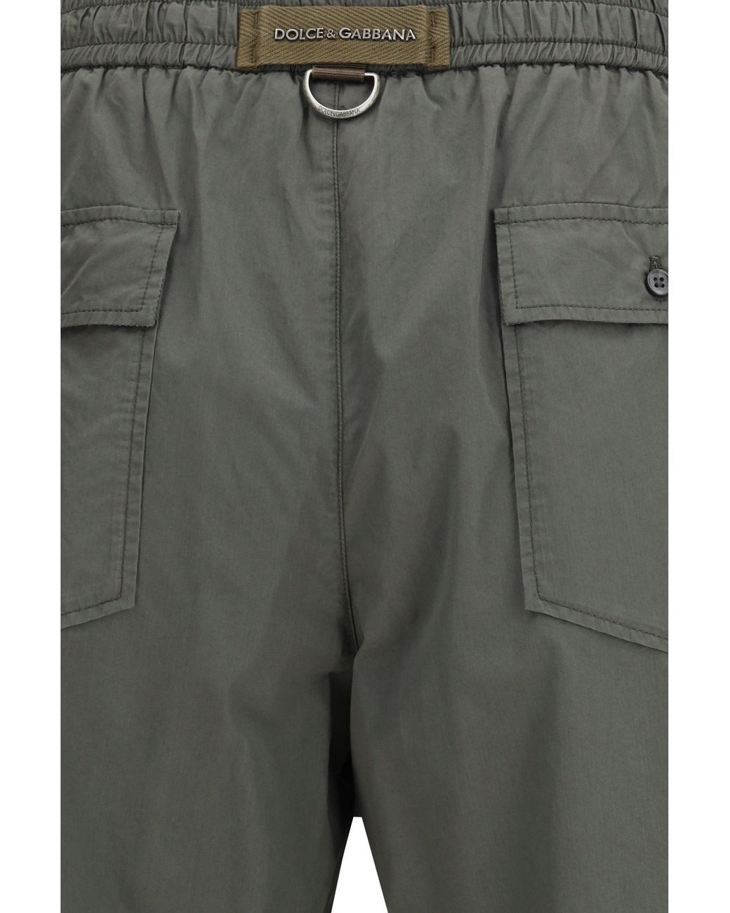 Dolce & Gabbana Gray Dolce & Gabbana Drawstring Pocket Shorts for men