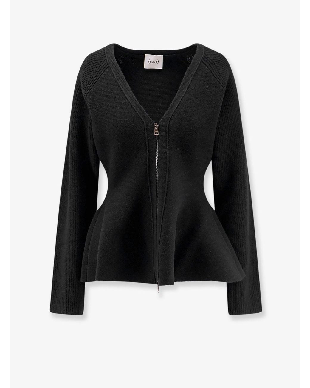 Nude Black Wool Blend Cardigan