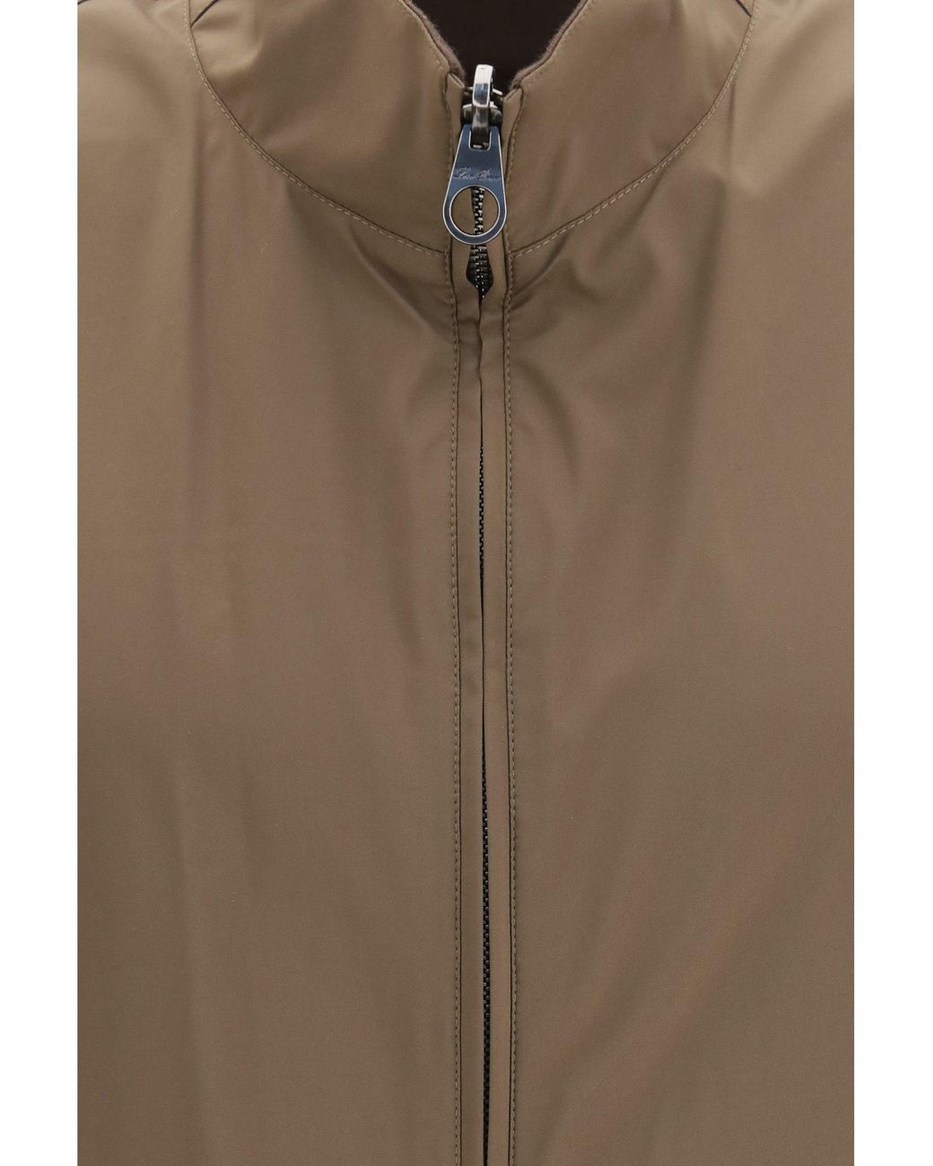 Loro Piana Brown Reversible Microfiber Wool Vest Sequoia for men