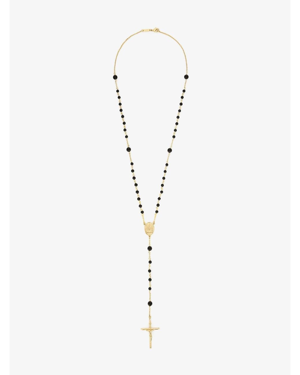 Dolce & Gabbana White Dolce & Gabbana Brass Rosary With Natural Stones for men