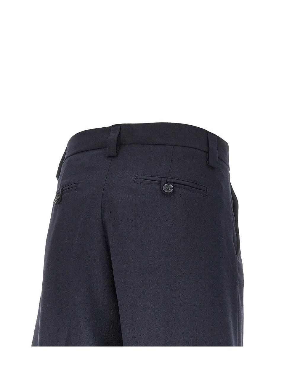 C.9.3 Blue Wool-Blend Canvas Bermuda Shorts for men