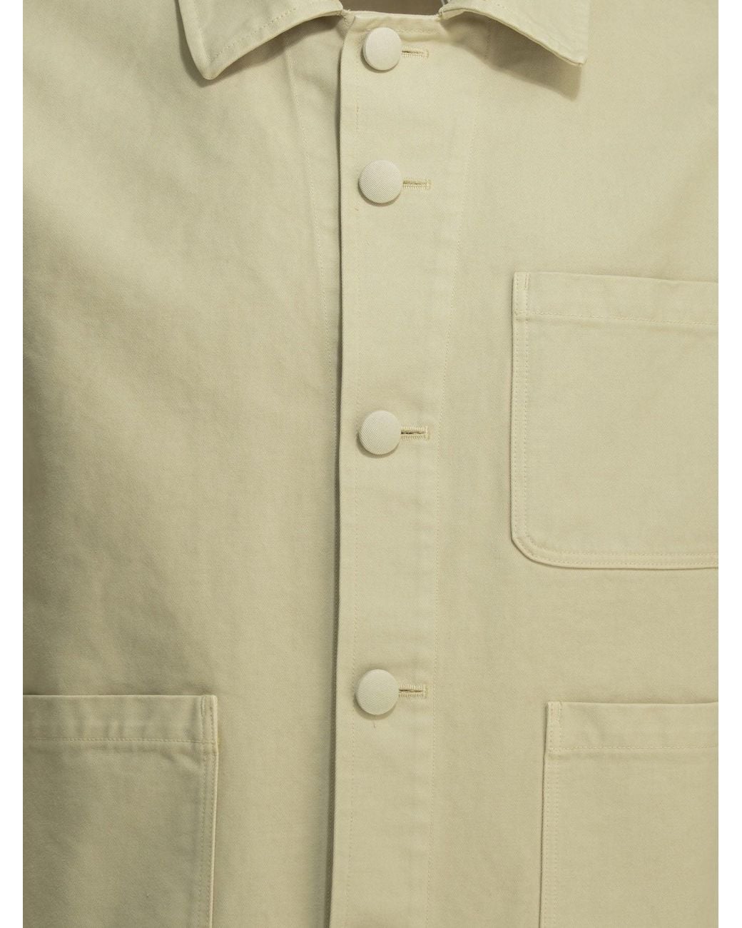 Auralee Green Cotton Overshirt Jacket for men
