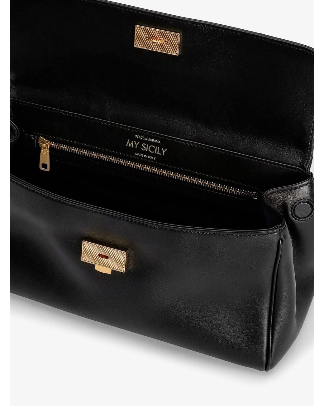 Dolce & Gabbana Black My Sicily Leather Crossbody Bag