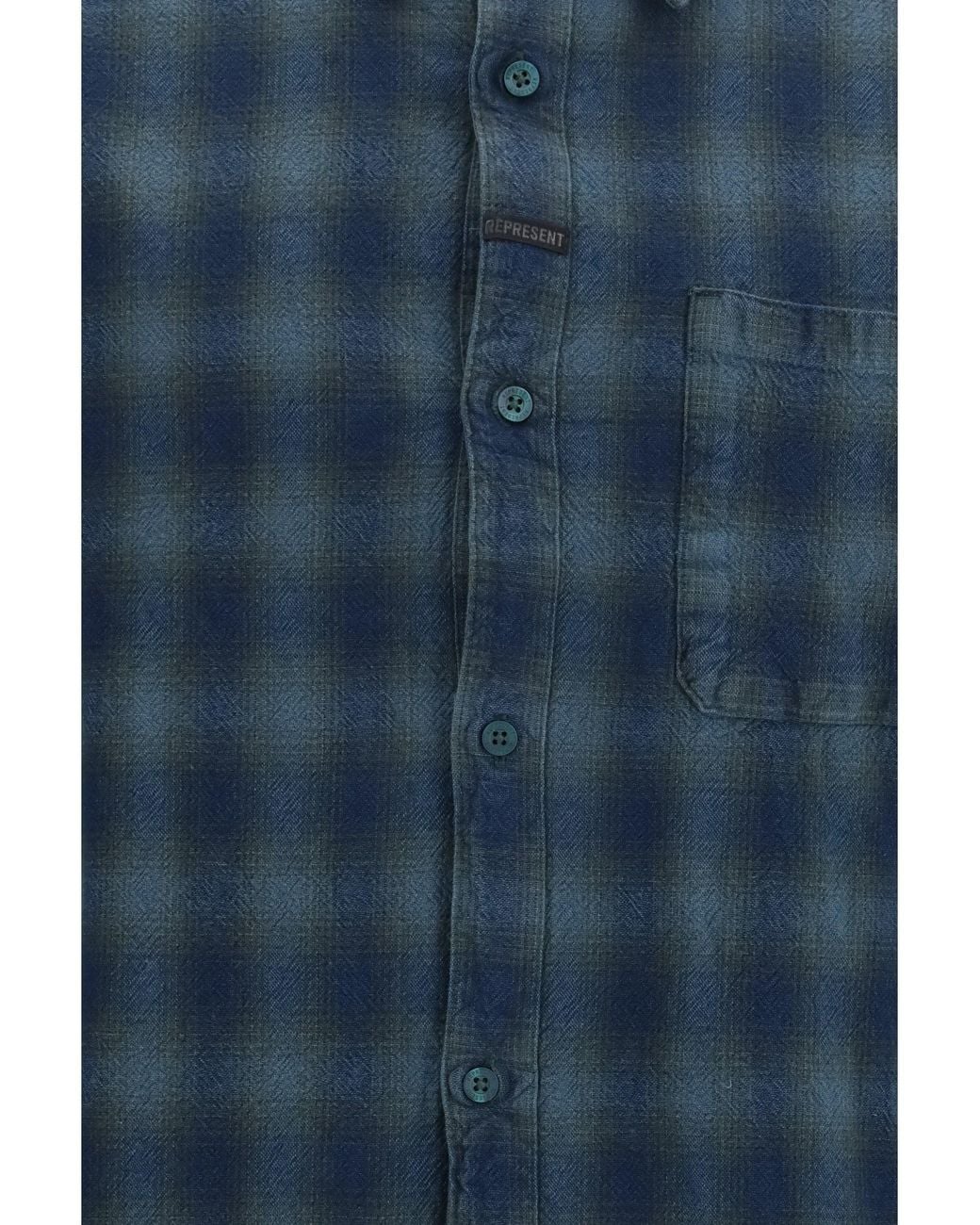 Represent Blue Checked Flannel Shirt Dark for men