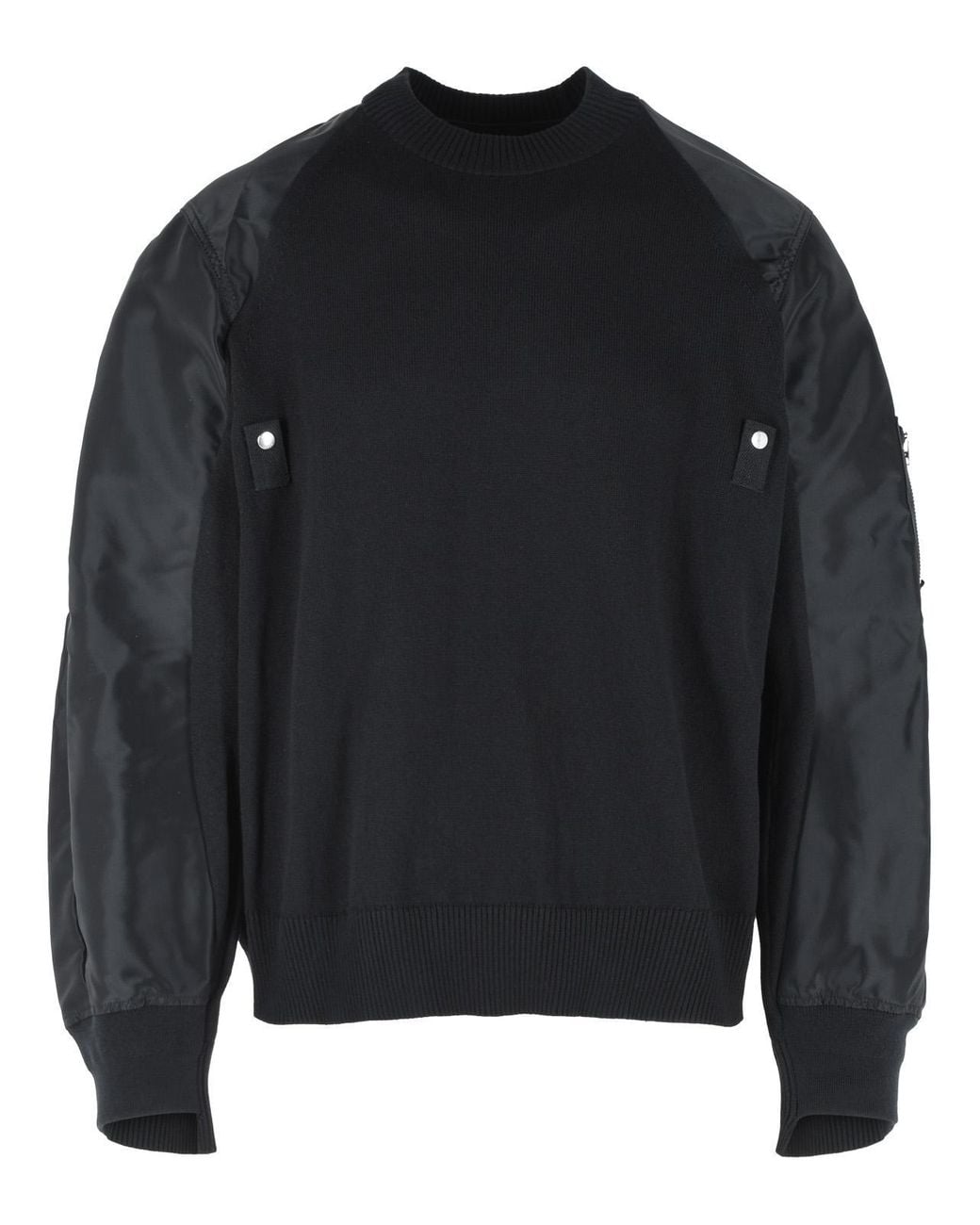 Sacai Black Cotton Blend Sweater for men