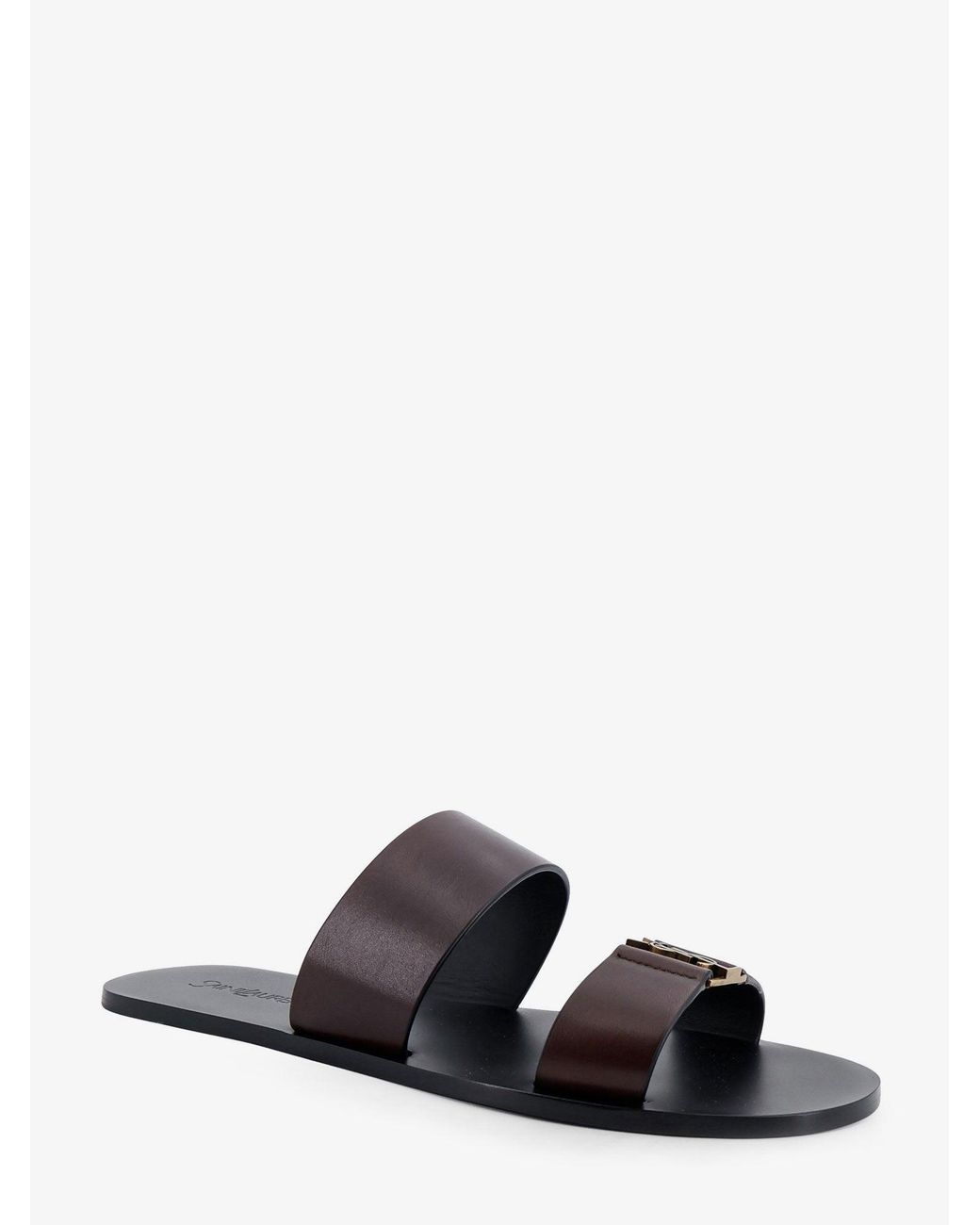 Saint Laurent White Babylone Leather Sandals for men