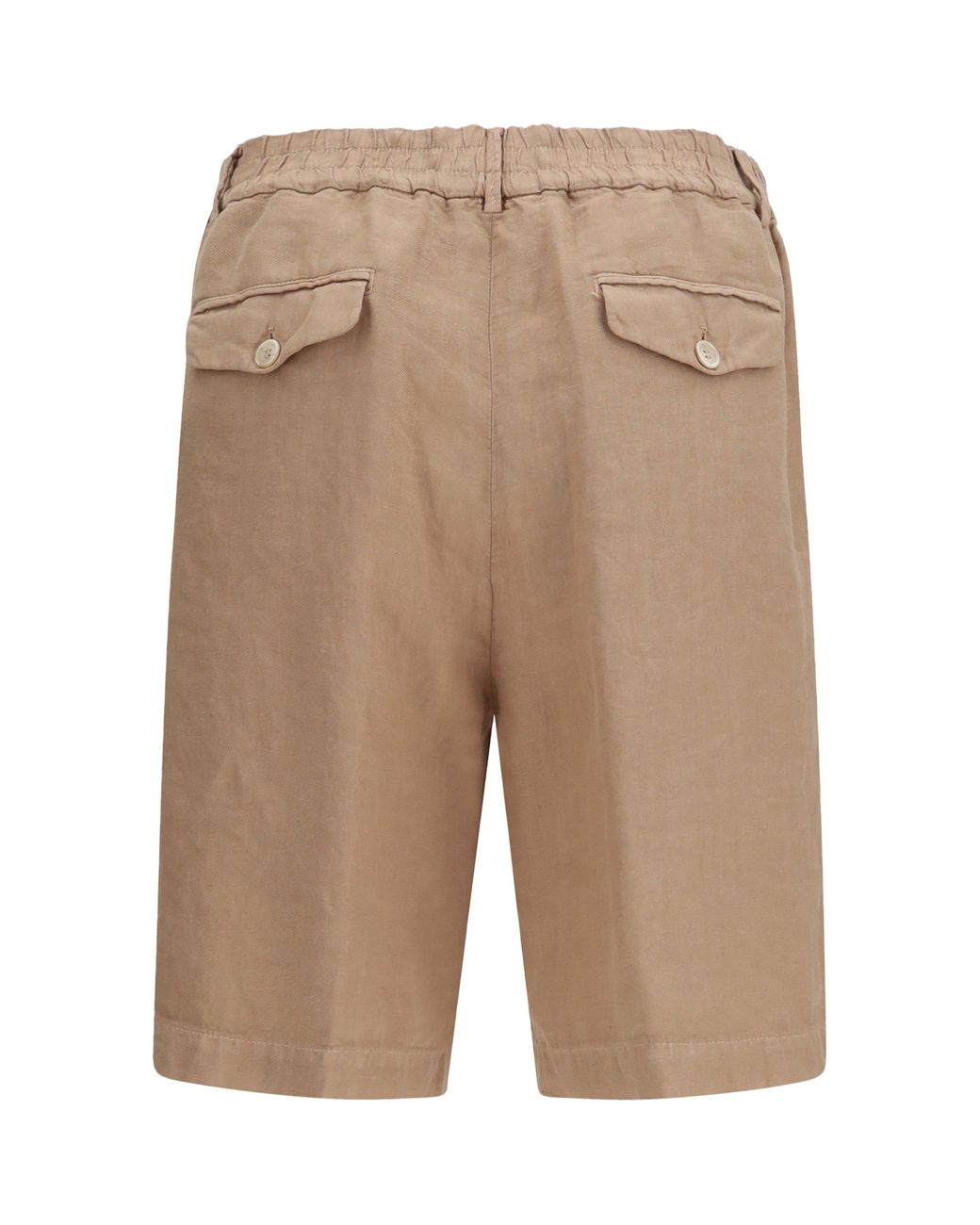 Brunello Cucinelli Natural Lightweight Délavé Linen Shorts for men