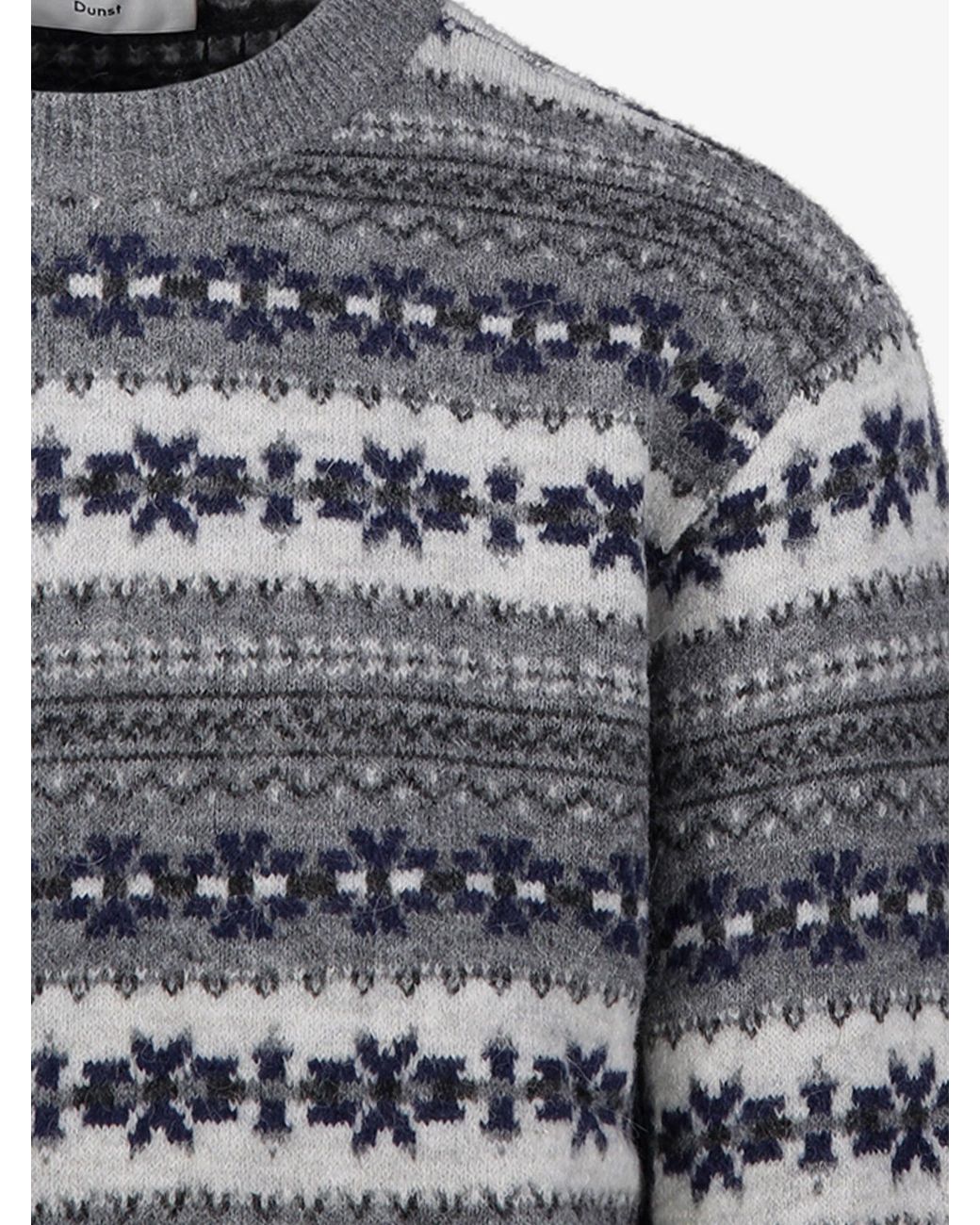 DUNST Gray Fairisle Wool Blend Sweater