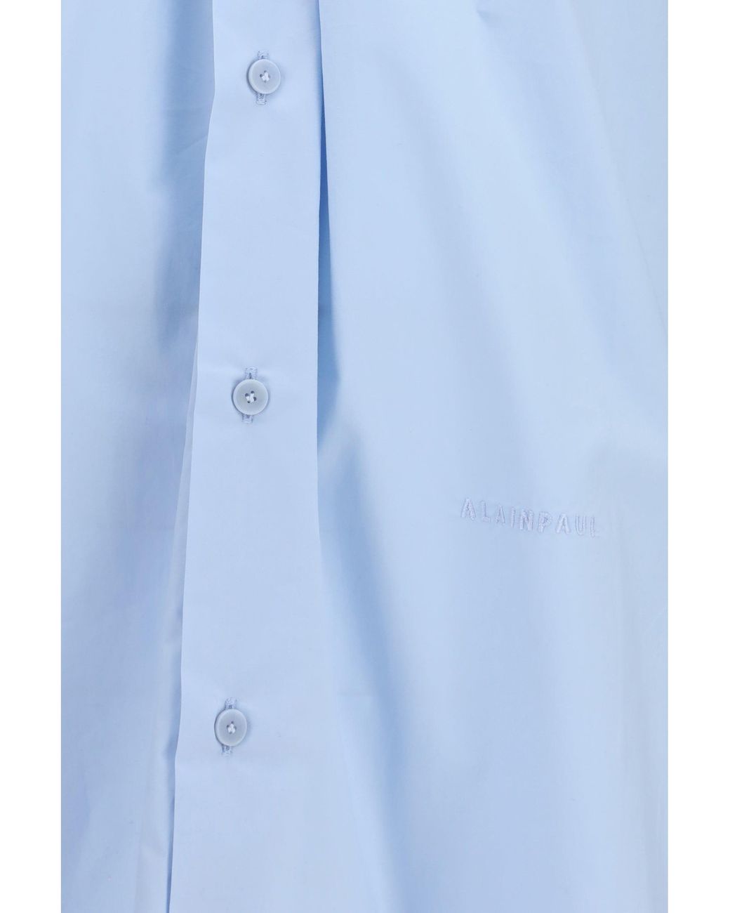 ALAINPAUL Blue Shirt With Elasticated Collar