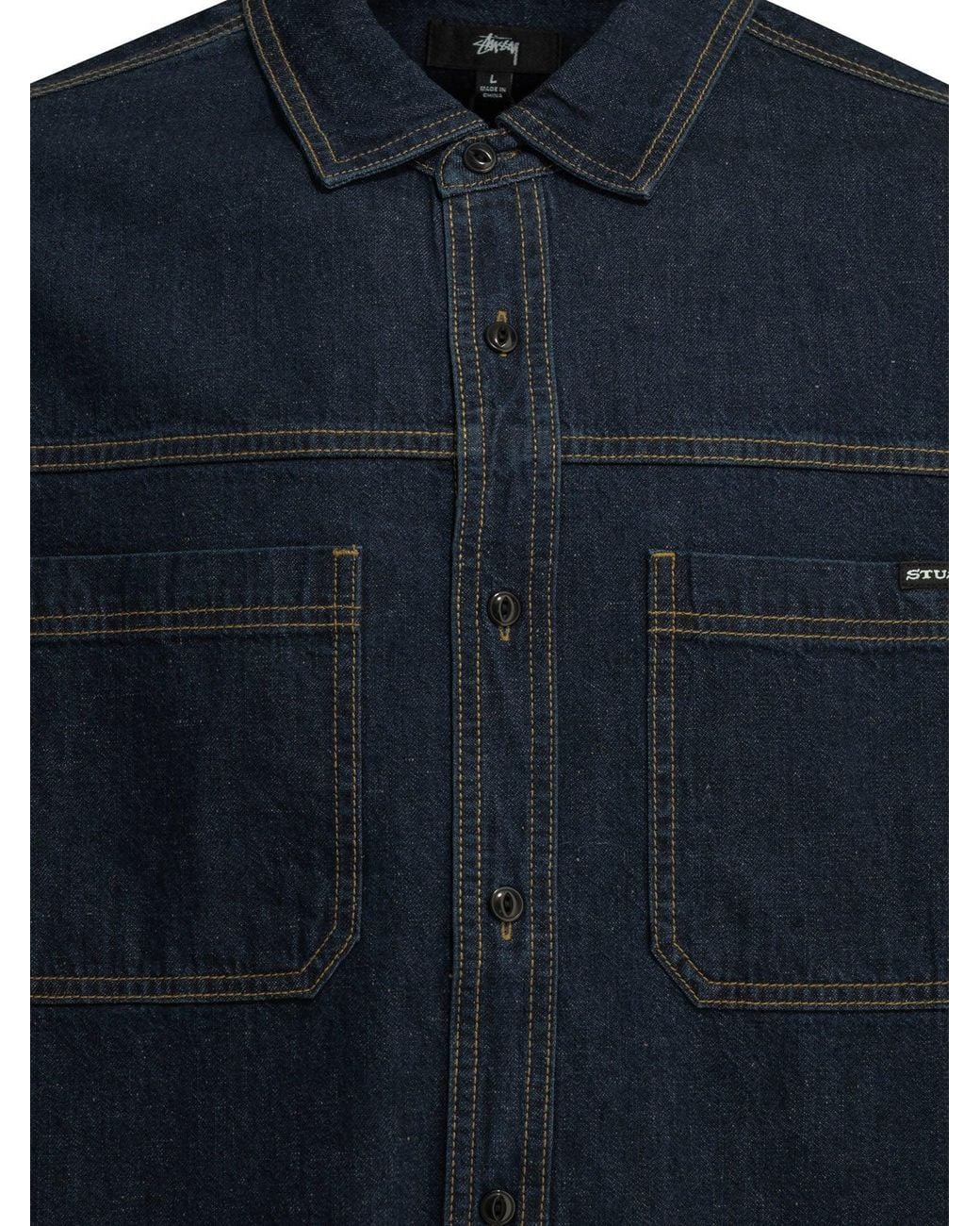 Stussy Blue Stussy Cotton Shirt for men