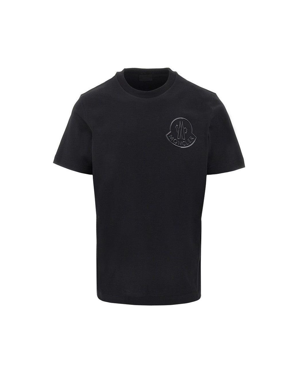 Moncler Black Rubberized Logo T-Shirt for men