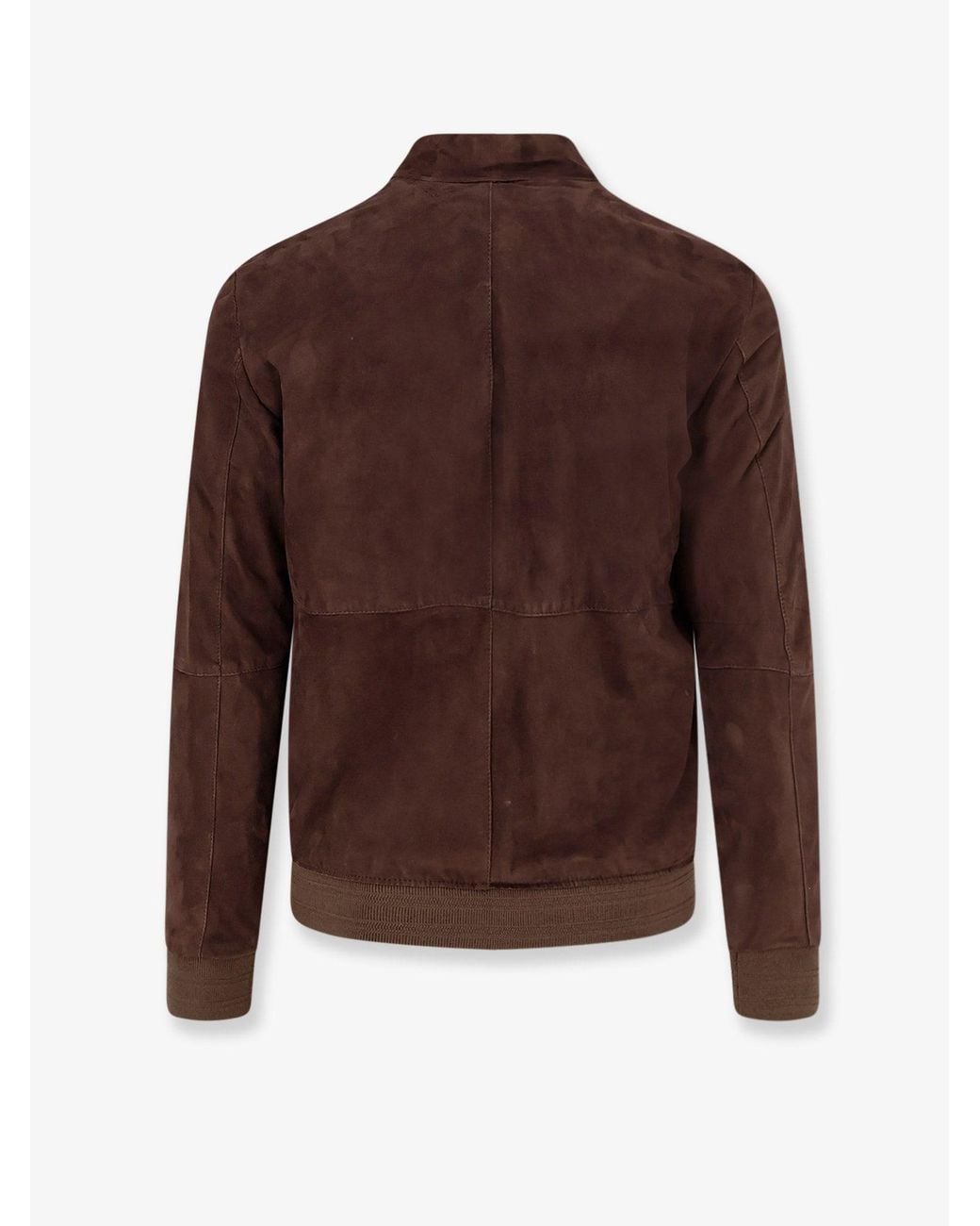 DFOUR® Brown Suede Jacket for men