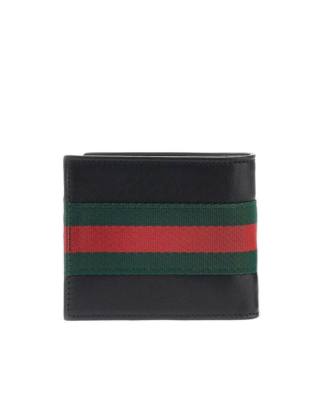 Gucci Red Leather Bi-Fold Wallet for men