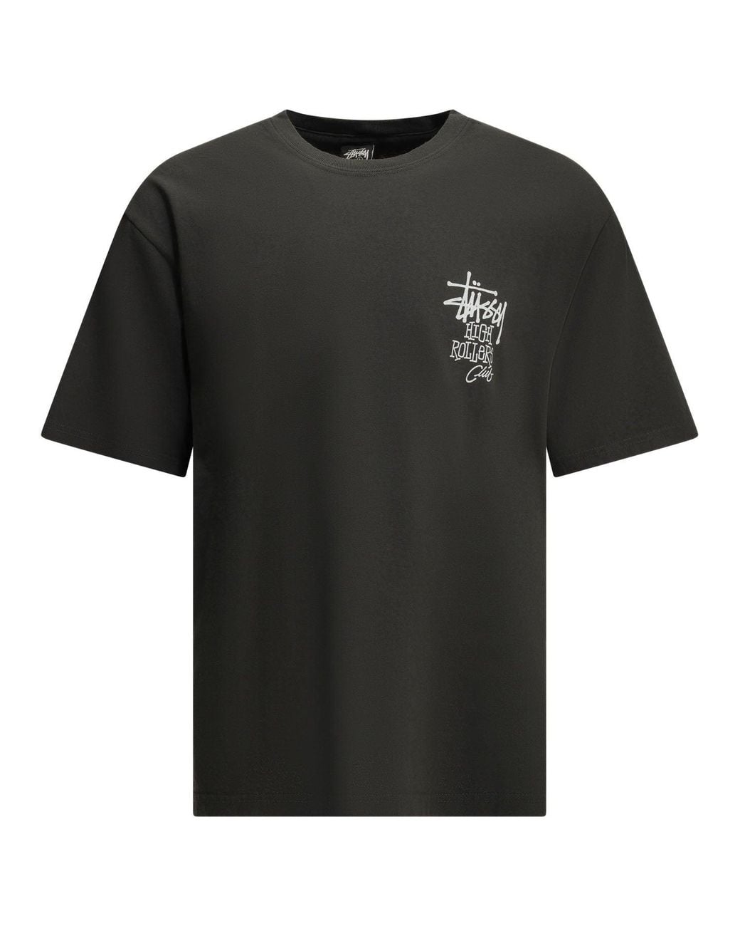 Stussy Black Cotton T-Shirt for men