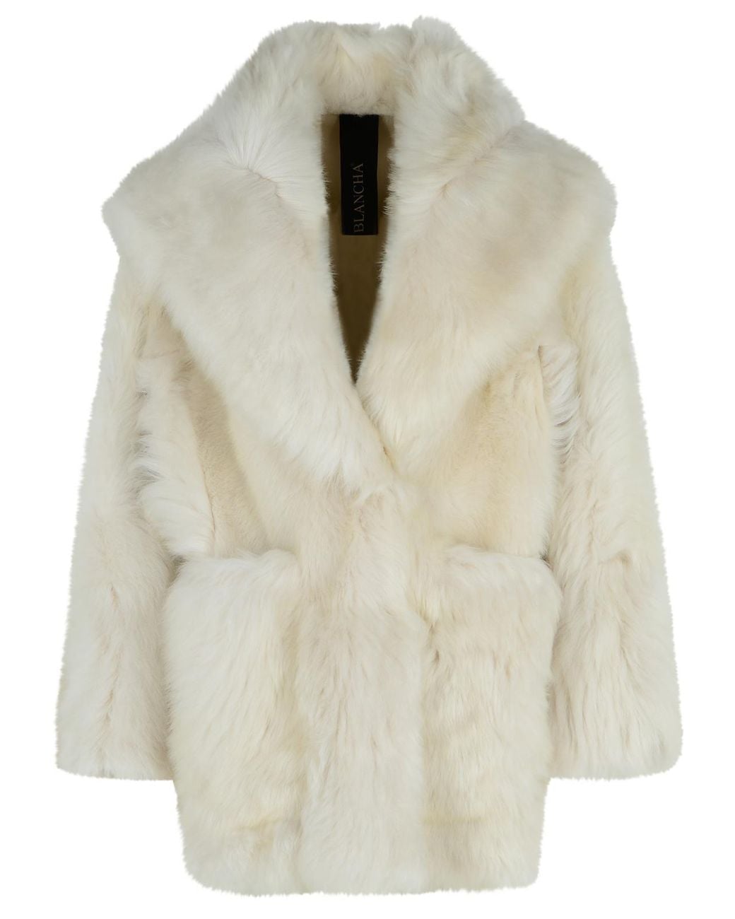 Blancha Natural Sheepskin Coat Milky