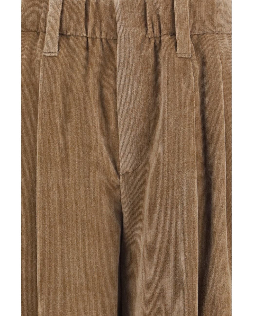 Brunello Cucinelli Natural Elasticated Viscose And Cashmere Pants