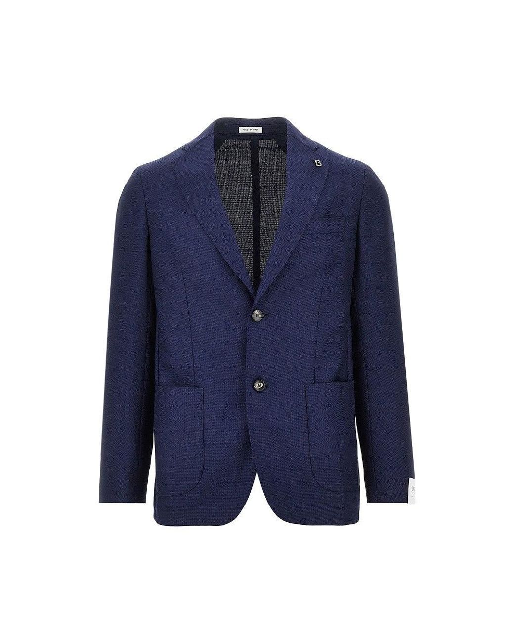 BRERAS Milano Blue 'Venezia' Wool Single-Breasted Jacket for men
