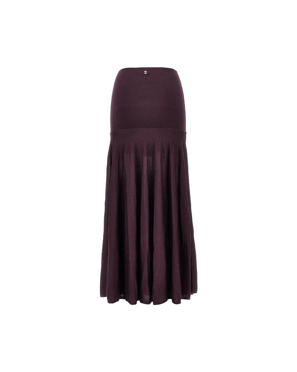 Rabanne Purple Knitted Long Skirt
